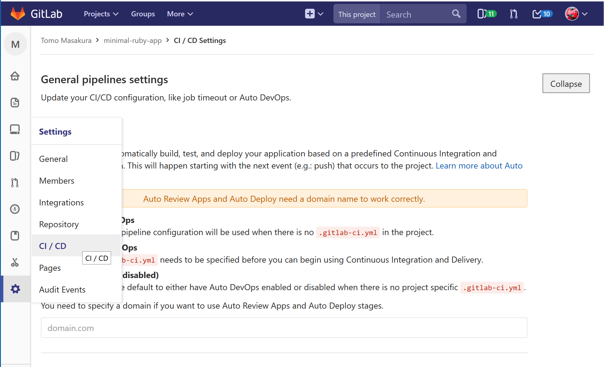 GitLab Auto DevOps を試してみた (その一) #GitLab-CI - Qiita