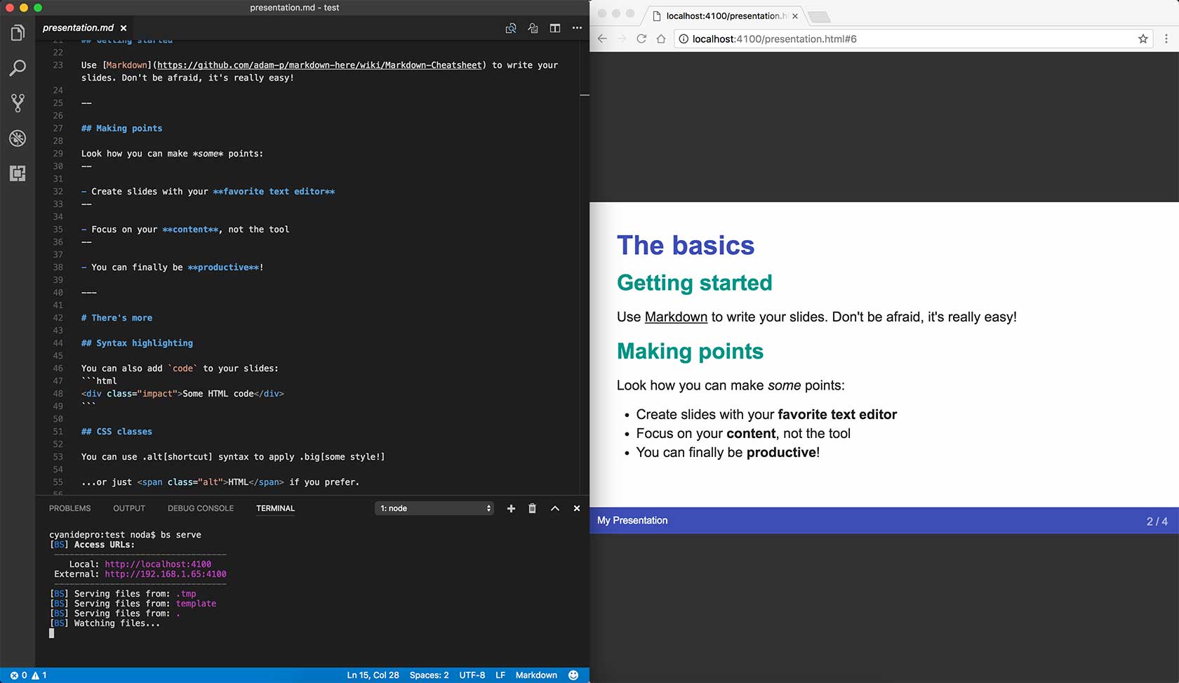 remark.js を使った backslide というツールがとても便利 remark.js Qiita