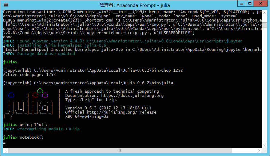 Installing Julia kernel on Windows JupyterLab #Anaconda - Qiita