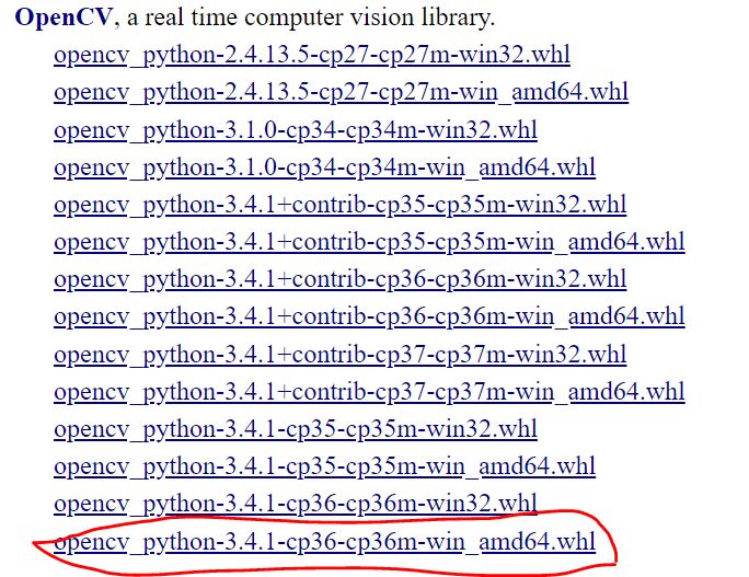 conda install opencv 3.4