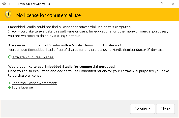 segger embedded studio nordic license