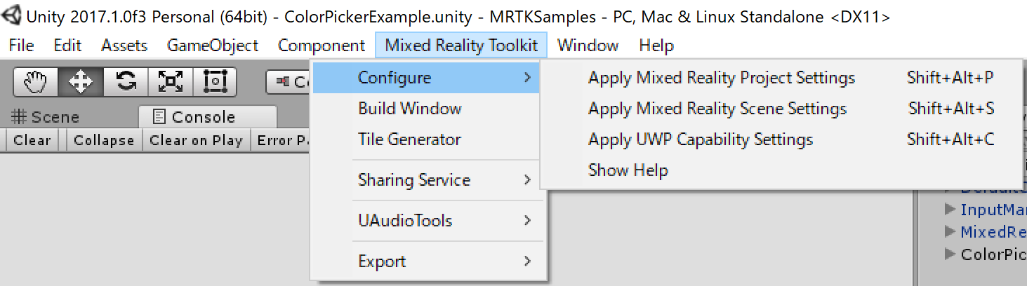 HoloLens Mixed Reality Toolkit Unity HoloToolkit Unity 