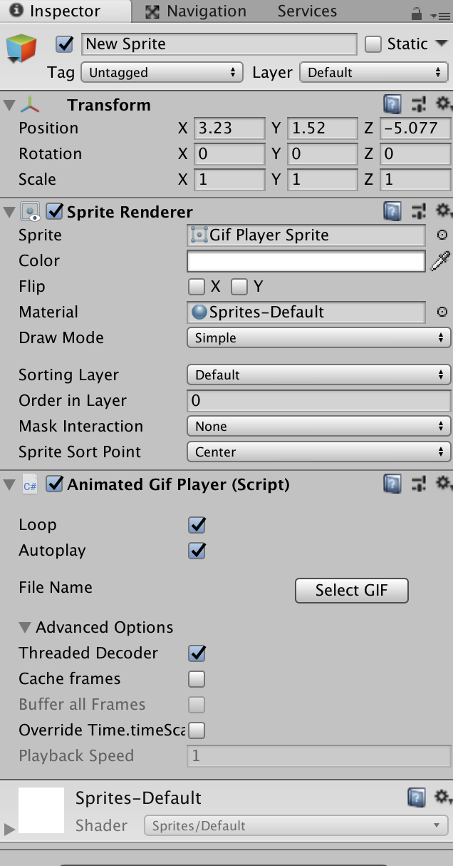 【Unity】Gif動画を簡単にメッシュやスプライトに貼って再生できるアセットAnimated GIF Player #Unity3D - Qiita