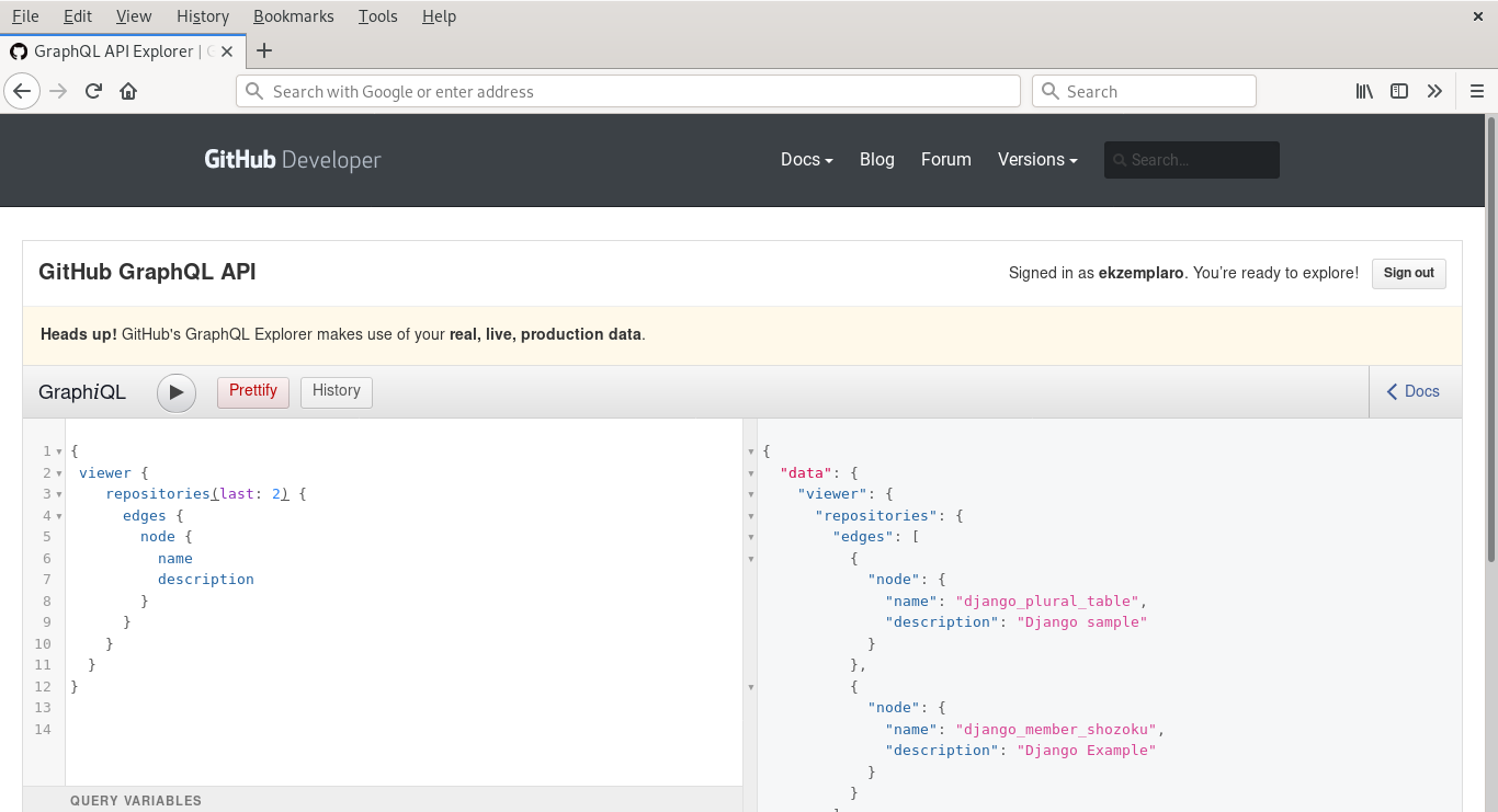 GitHub GraphQL API Explorer の使い方 #GitHub - Qiita