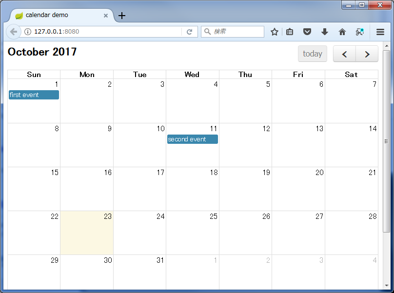 Spring Boot+FullCalendar+JSONで実験してみた SpringBoot Qiita