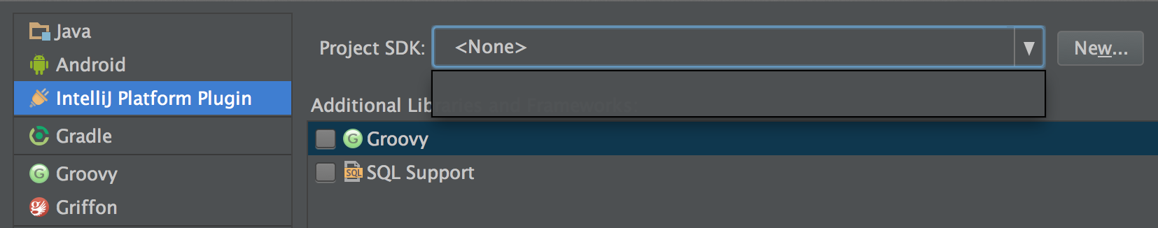 IntelliJ Platform PluginのProject SDKが<!-- raw HTML omitted -->