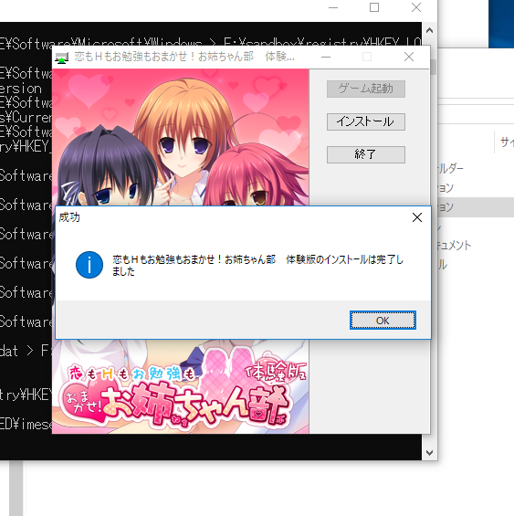 インストール完了