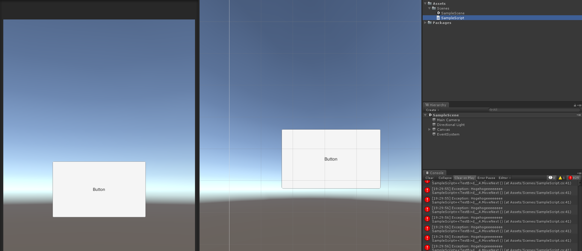 Unity2018.3.3からasyncメソッドで例外がthrowされるとエラーが止まらなくなる。 C Qiita