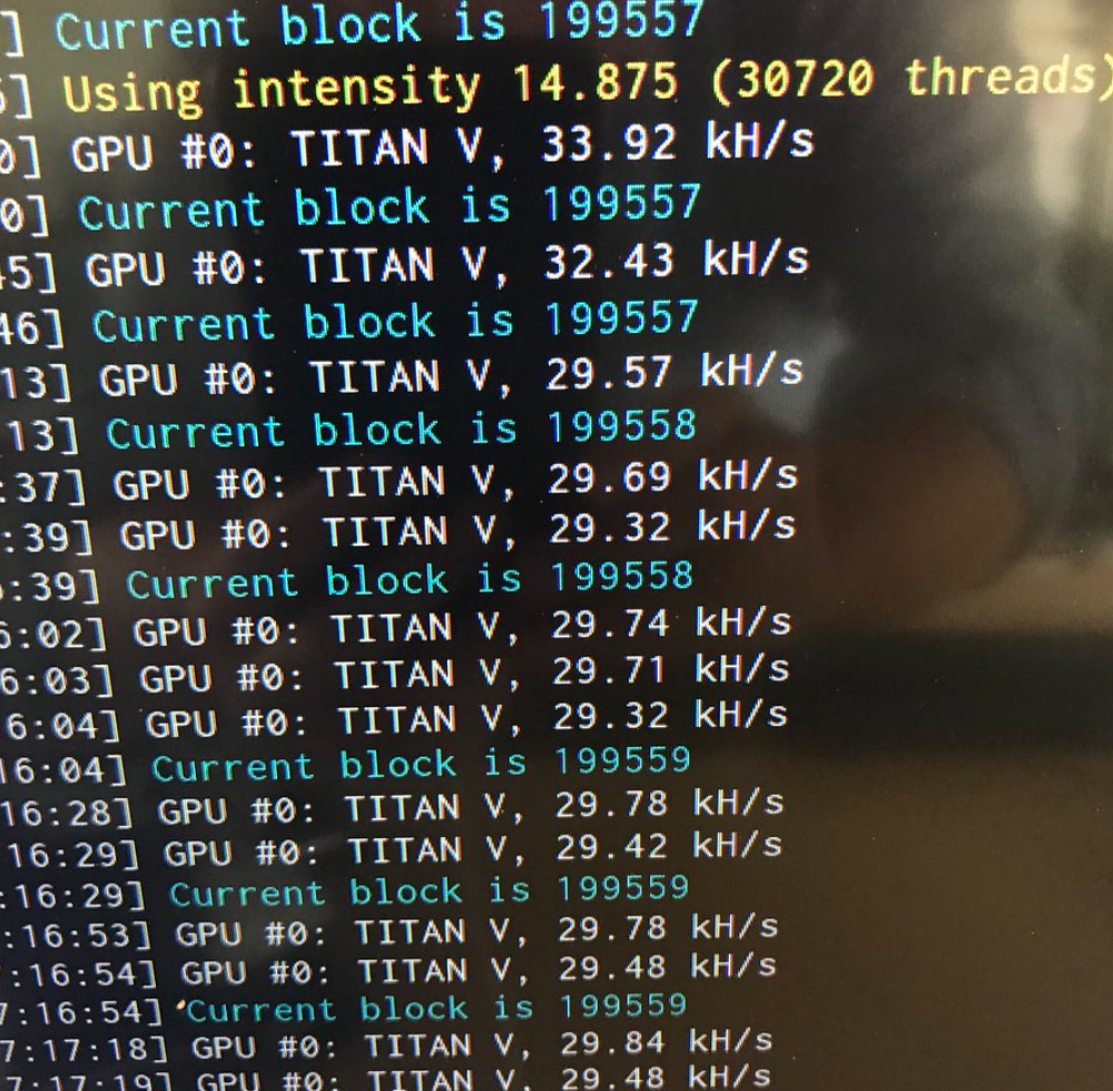koto を TITAN V でソロマイニングする(29.4 kH/s @ 115W) #mining - Qiita