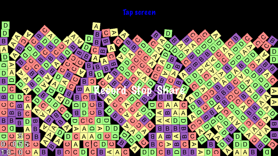 500個置いた際のスクリーンショット