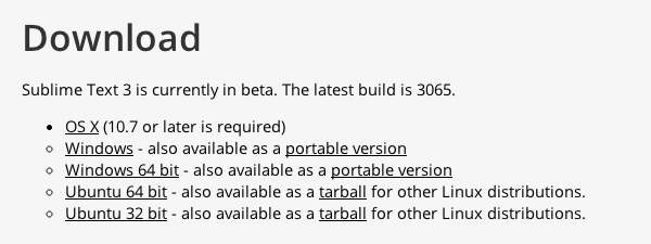 MacでSublime Text 3のダウンロード