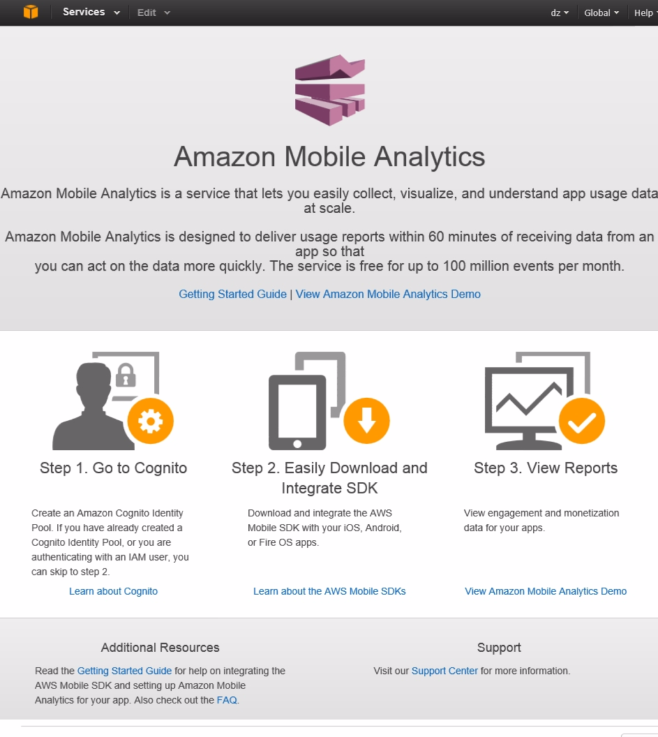 Check! Amazon Mobile Analytics アマゾン モバイルアナリティクス #AWS - Qiita