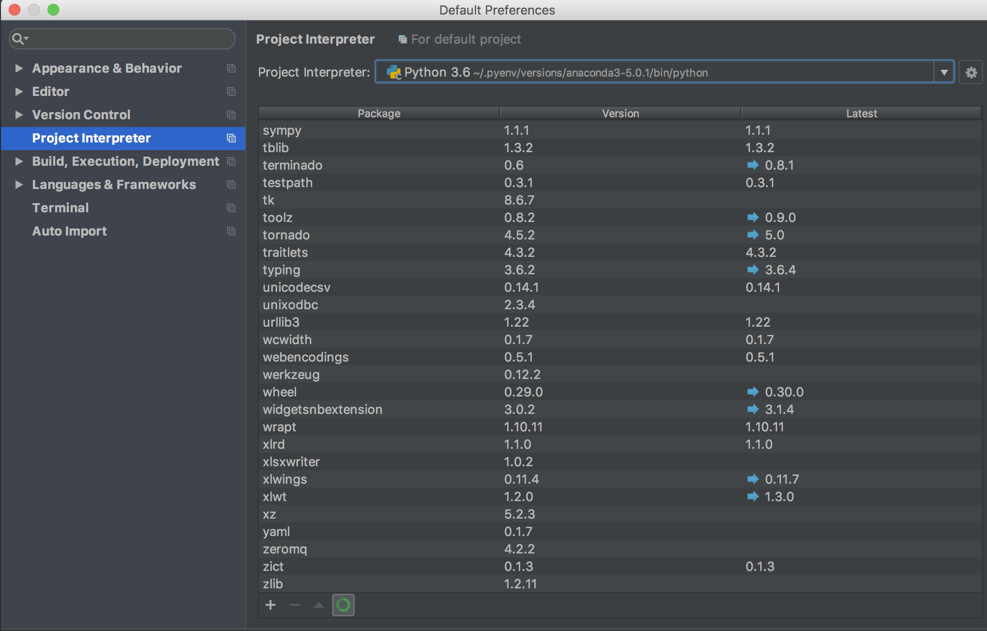 pyenvでinstallしたanacondaをpycharmで使うための設定 Python - Qiita