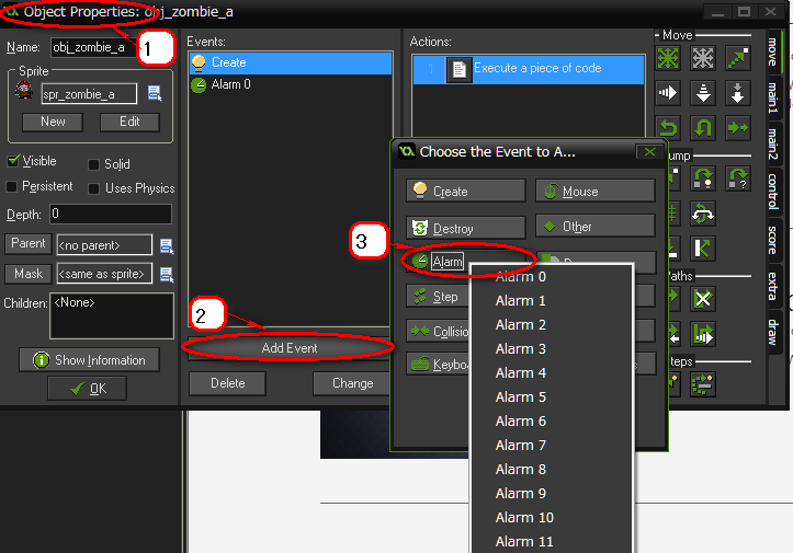 GameMakerStudio 一定時間ごとに呼び出される Alarm イベント event Qiita