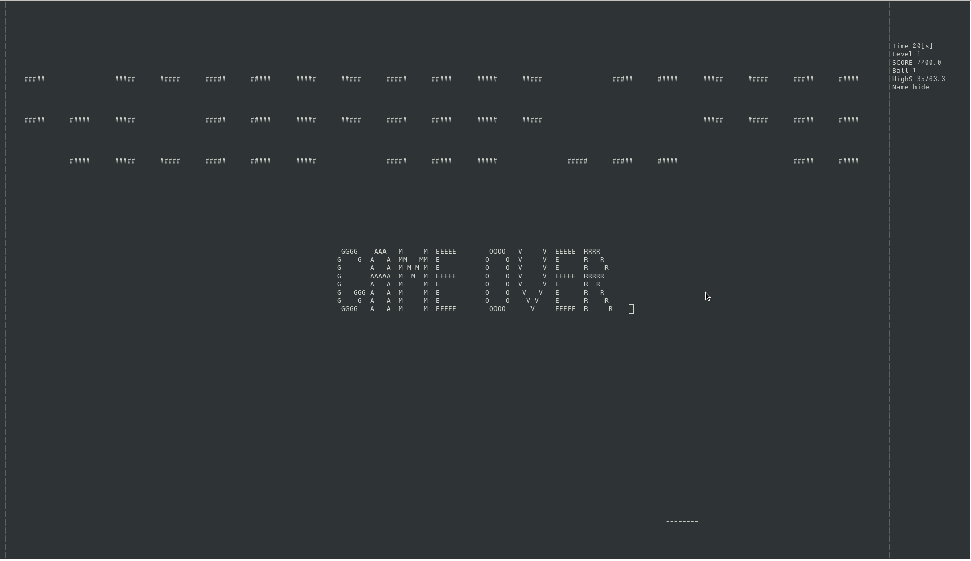 C言語でシンプルすぎるブロック崩しを書いた #curses - Qiita